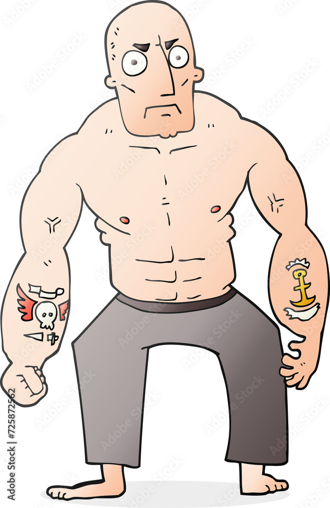 cartoon tough man cartoon tough man