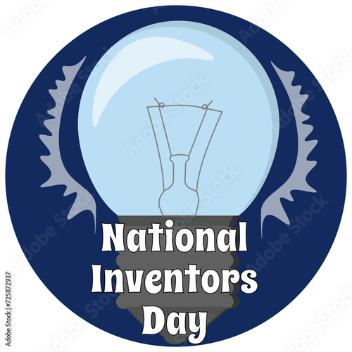 National Inventors Day, simple square holiday poster or banner design