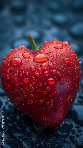 Red heart shaped confetti. AI generated art illustration.