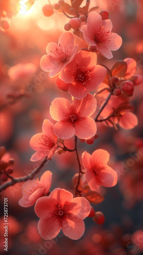 Red heart shaped confetti. AI generated art illustration.