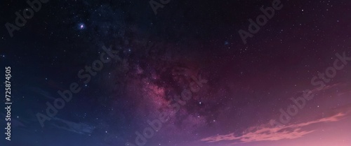 Cosmos Banner with Pink and Purple Night Sky. generative, ai.