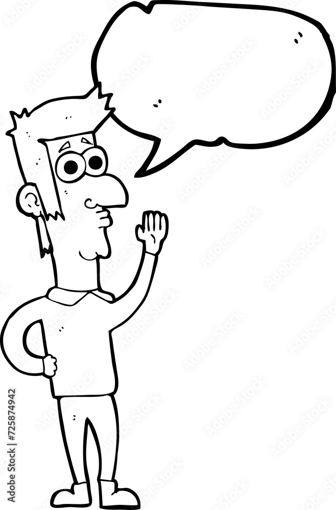 speech bubble cartoon man waving speech bubble cartoon man waving