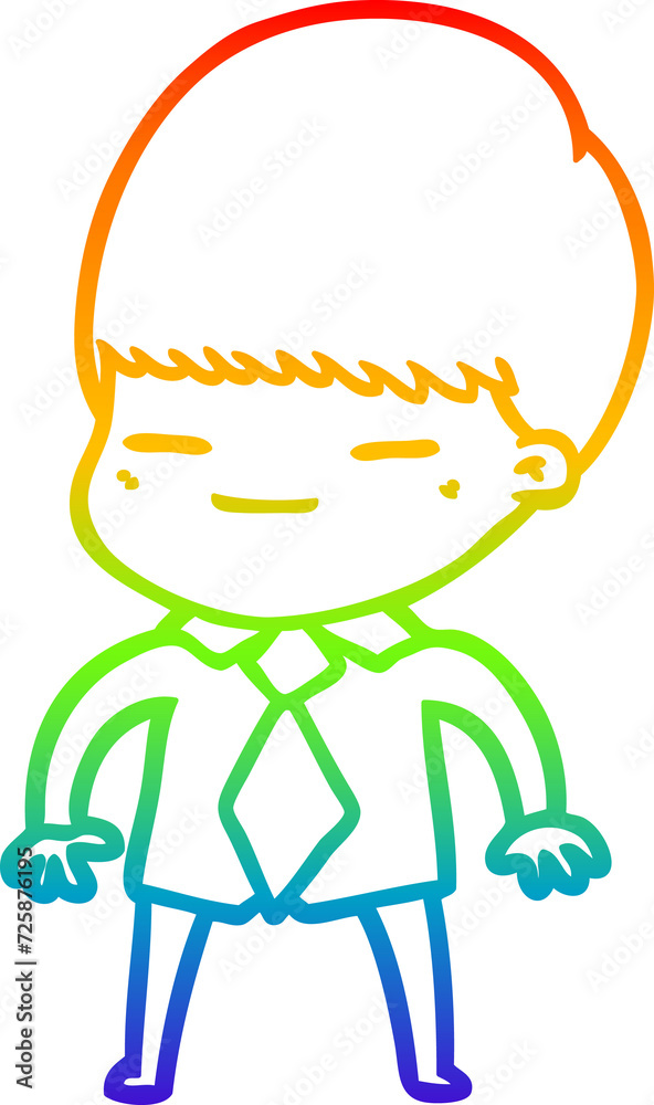 rainbow gradient line drawing cartoon smug boy rainbow gradient line drawing cartoon smug boy