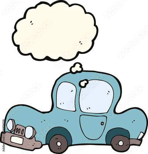 cartoon car with thought bubble © lineartestpilot