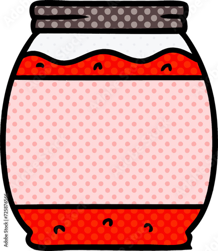 cartoon doodle of a strawberry jam