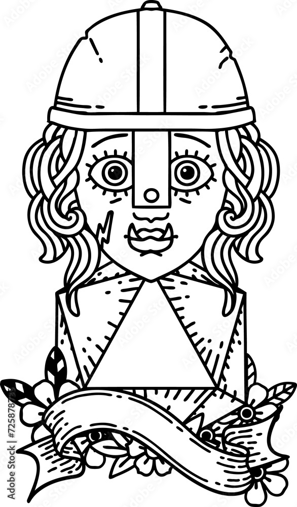 half orc fighter with natural 20 dice roll illustration half orc fighter with natural 20 dice roll illustration