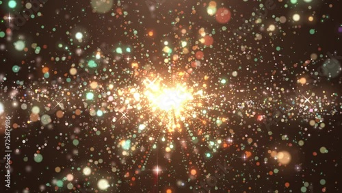 Christmas tree lights. fireworks in the night sky