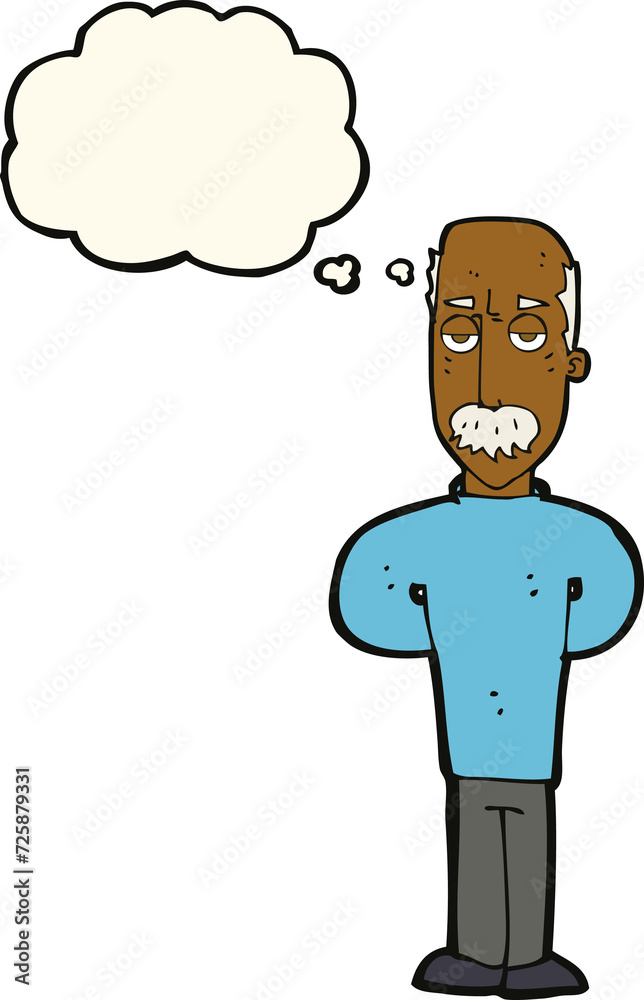 cartoon annoyed balding man with thought bubble cartoon annoyed balding man with thought bubble