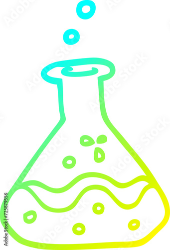 cold gradient line drawing cartoon chemical bottles