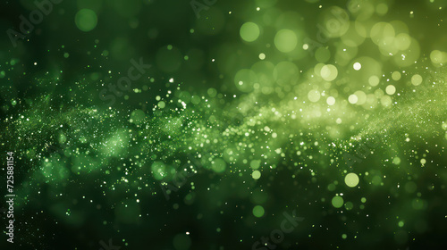 green luxury glitter and bokeh particles, green bokeh background, holiday festival background