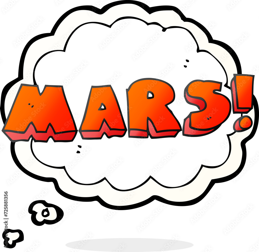thought bubble cartoon Mars text symbol thought bubble cartoon Mars text symbol