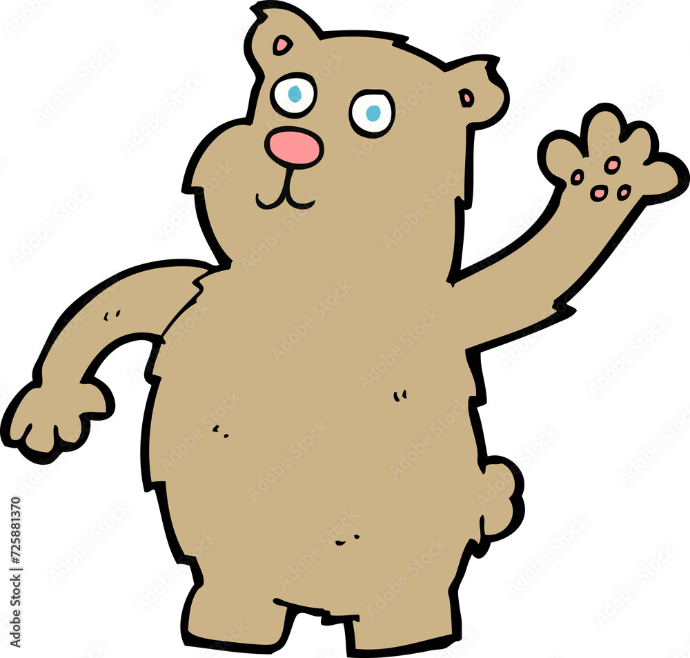 Fototapeta premium cartoon waving bear