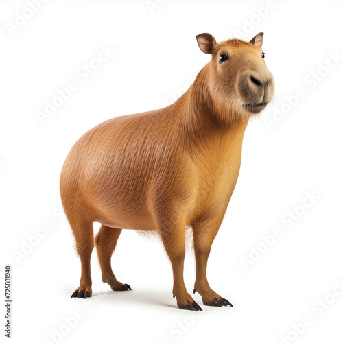 a capybara, studio light , isolated on white background