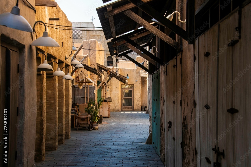 Fototapeta premium empty alleyway at the historic district in Dubai