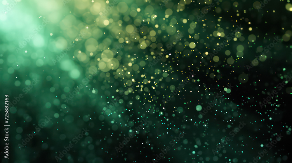green luxury glitter and bokeh particles, green bokeh background, holiday festival background green luxury glitter and bokeh particles, green bokeh background, holiday festival background
