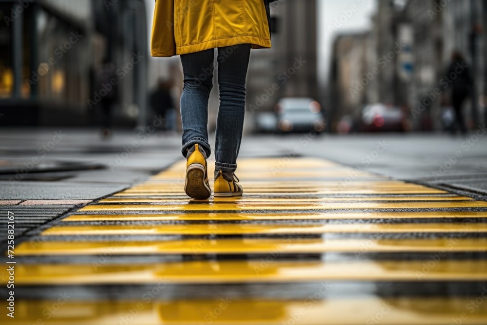 Fototapeta premium road crossing rules, zebra crossing