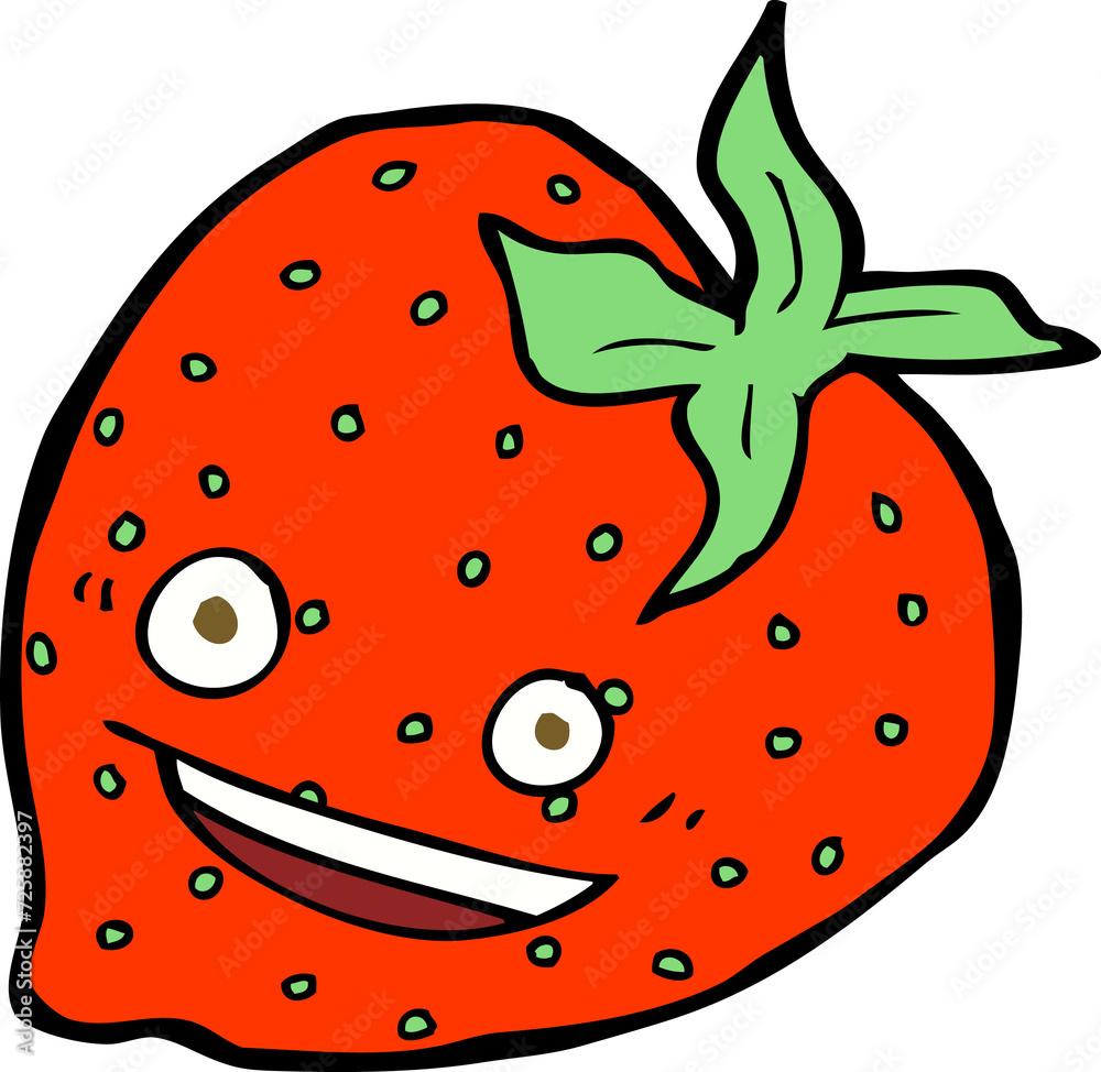 Obraz premium cartoon strawberry