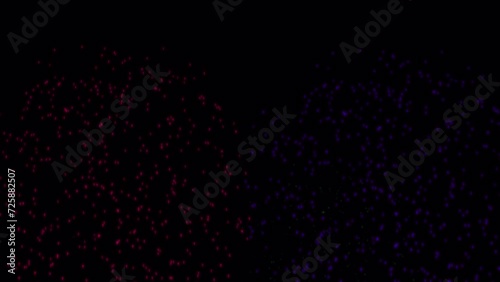 Fireworks on transparent background. Animated backgrounds for fireworks. Beautiful explosion of fireworks. 4k animation of festive background with shining beams and fire particles. photo