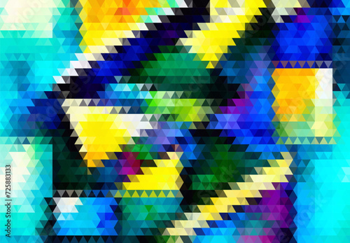 vector abstract image spotted in yellow-blue tones from triangles