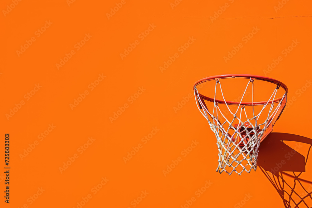 Basketball hoop orange background	

