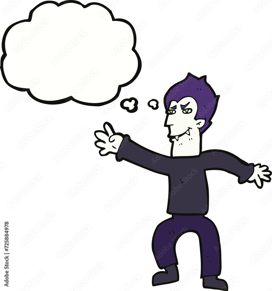 cartoon vampire man with thought bubble cartoon vampire man with thought bubble