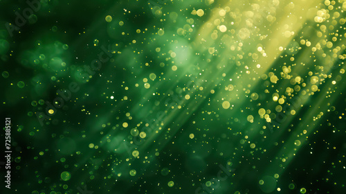 green luxury glitter and bokeh particles, green bokeh background, holiday festival background © ASA Creative