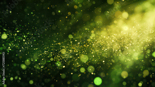 green luxury glitter and bokeh particles  green bokeh background  holiday festival background