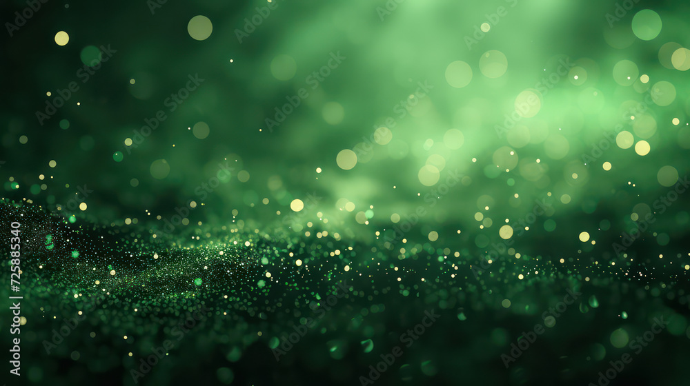 green luxury glitter and bokeh particles, green bokeh background, holiday festival background green luxury glitter and bokeh particles, green bokeh background, holiday festival background