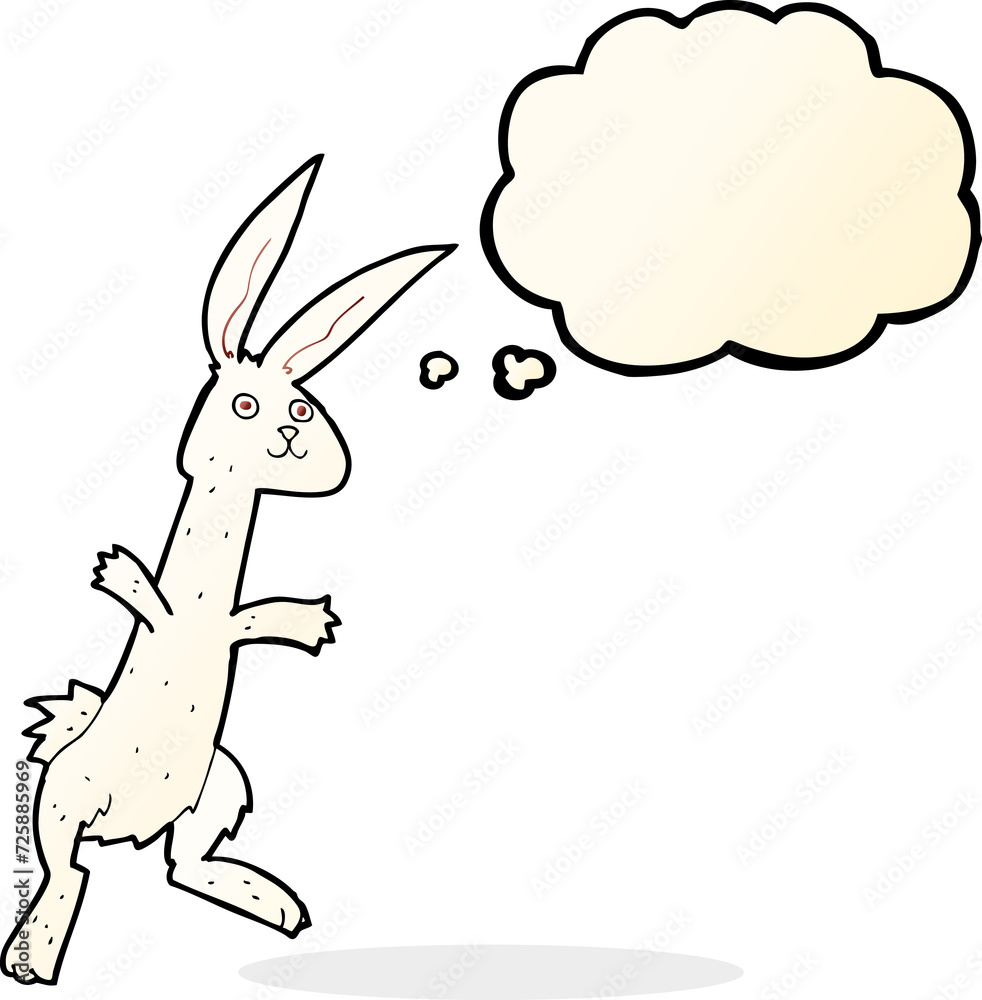 cartoon rabbit with thought bubble cartoon rabbit with thought bubble