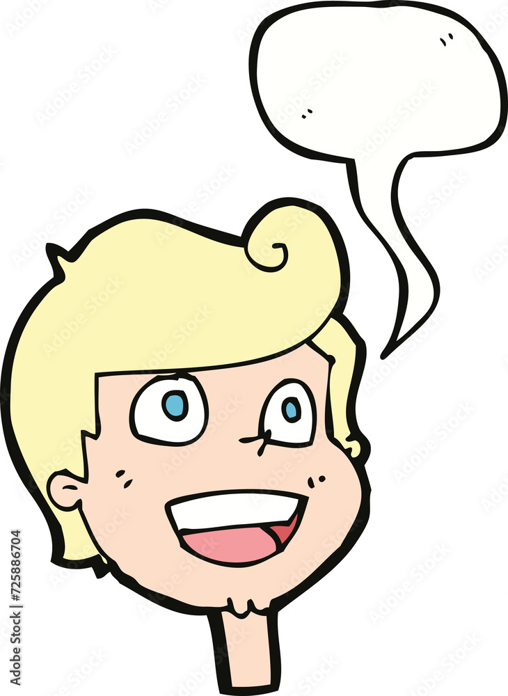 cartoon happy face with speech bubble cartoon happy face with speech bubble