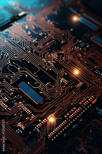 Electronic circuit board, abstract data background