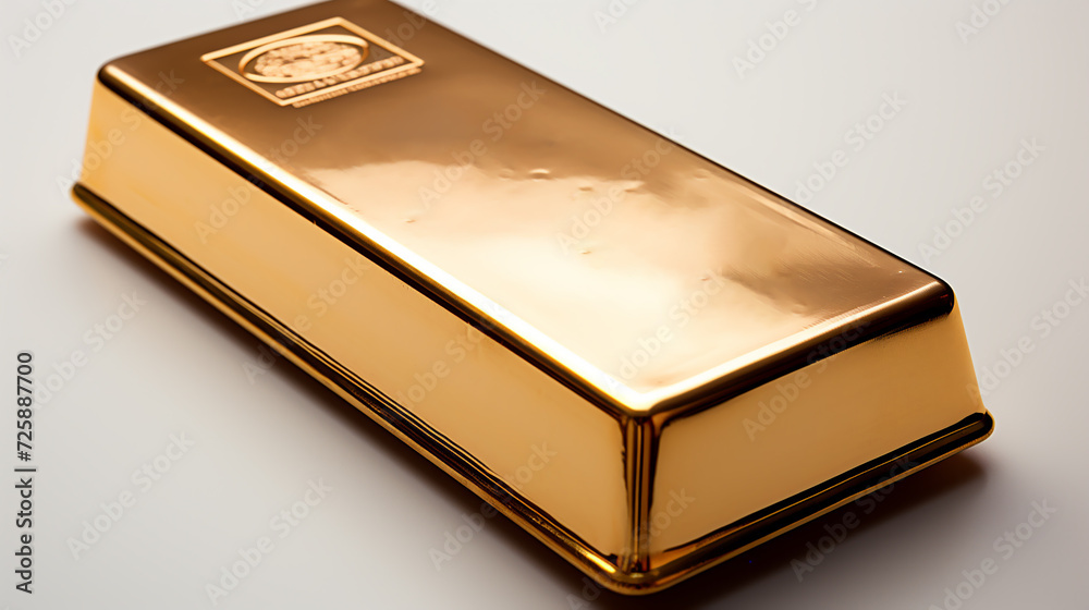 Gold bar on white background Gold bar on white background