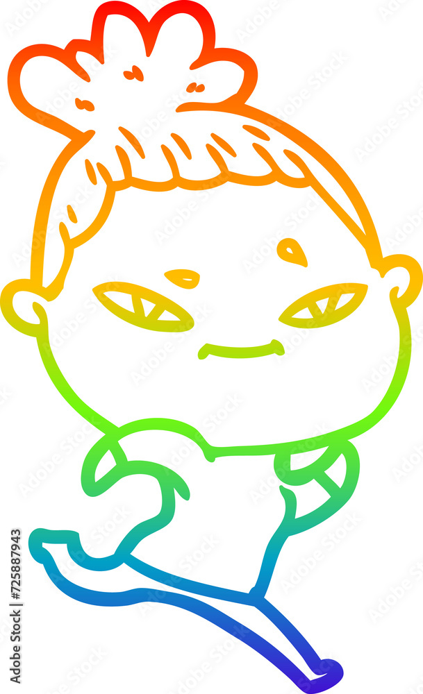 rainbow gradient line drawing cartoon woman rainbow gradient line drawing cartoon woman