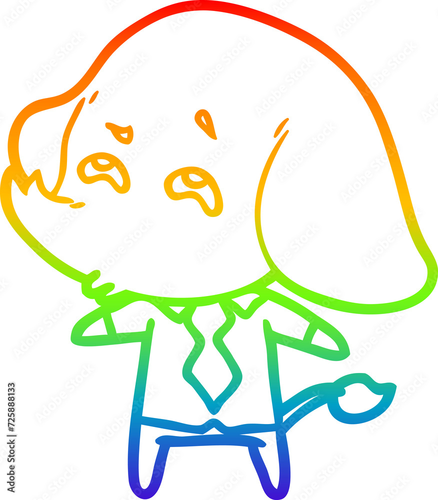 rainbow gradient line drawing cartoon elephant boss remembering rainbow gradient line drawing cartoon elephant boss remembering