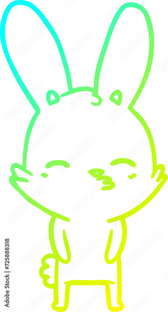 cold gradient line drawing curious bunny cartoon cold gradient line drawing curious bunny cartoon