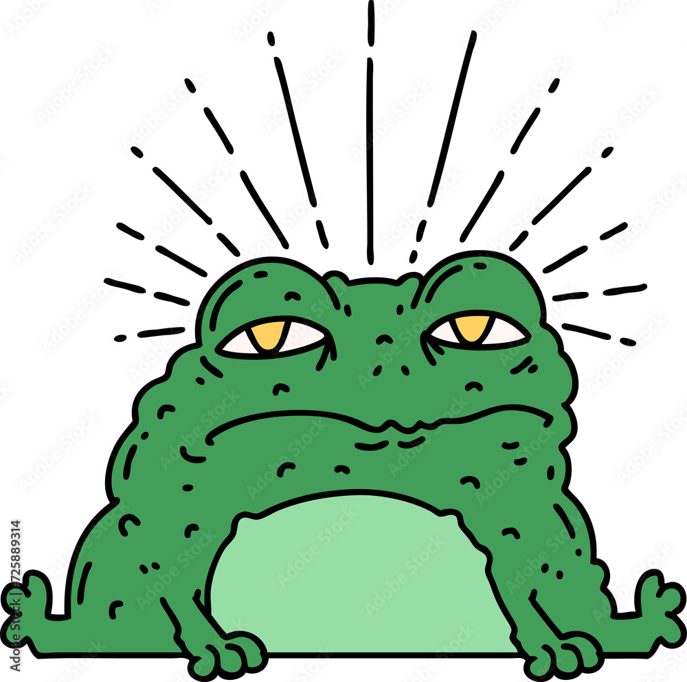 Fototapeta premium traditional tattoo style toad character