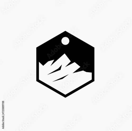 Modern and professional Mountain peak summit logo design.