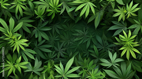 Dense cannabis leaves creating a natural green backdrop.