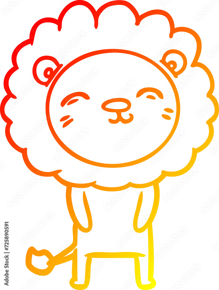 warm gradient line drawing cartoon lion warm gradient line drawing cartoon lion