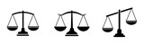Scales icon set. Justice scales. Weight scales. Scales vector icon. Vector illustrations