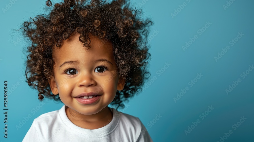 afro american smiling boy with curly hair stay in white t shirt afro american smiling boy with curly hair stay in white t shirt