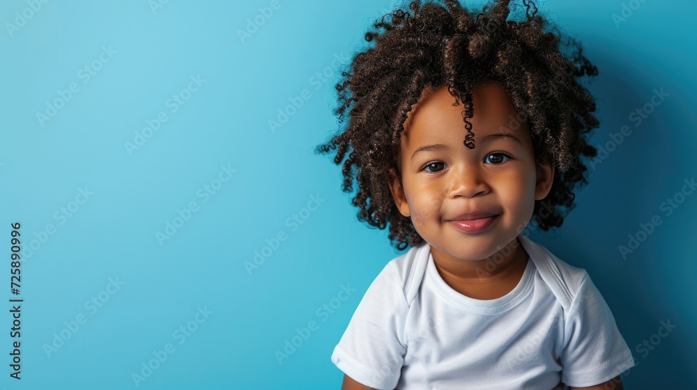 afro american smiling boy with curly hair stay in white t shirt afro american smiling boy with curly hair stay in white t shirt
