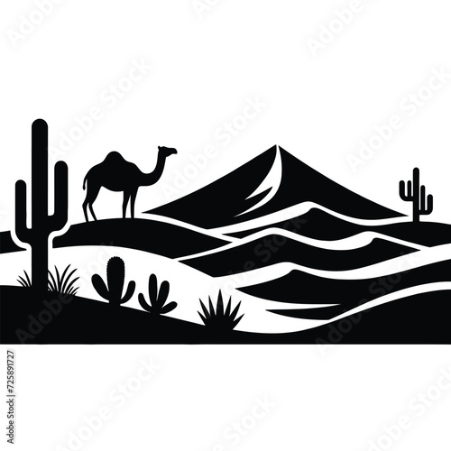 Serene Desert Landscape Silhouette