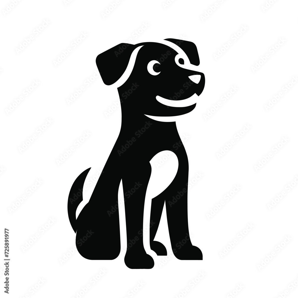 Playful Dog Silhouette Vector Illustration
