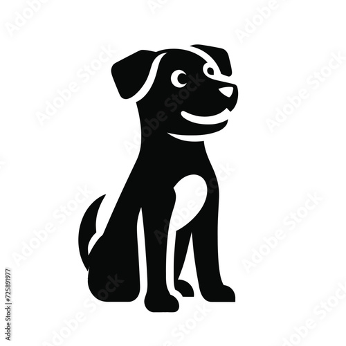 Playful Dog Silhouette Vector Illustration