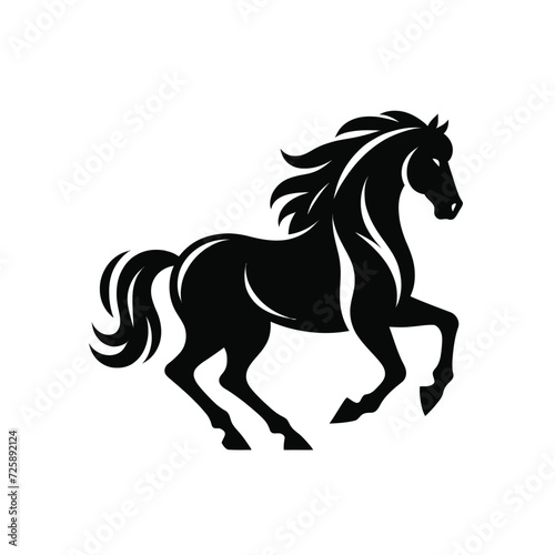 Silhouette of a Graceful Horse in Motion