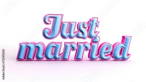 Just married lettering