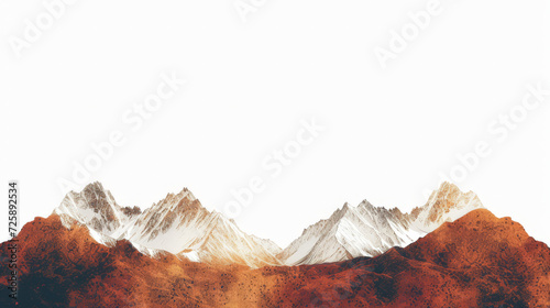 Warm-toned mountain peaks with a serene orange gradient backdrop.