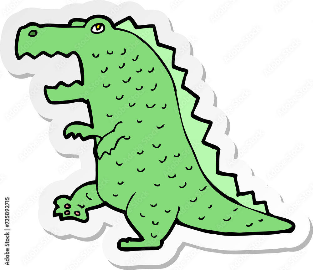 sticker of a cartoon dinosaur sticker of a cartoon dinosaur