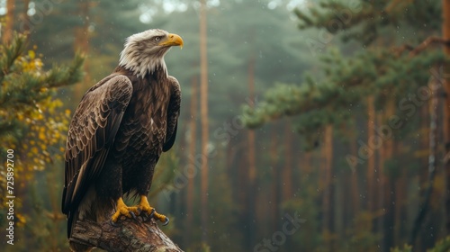 Majestic Eagle Perched on a Branch © ArtCookStudio